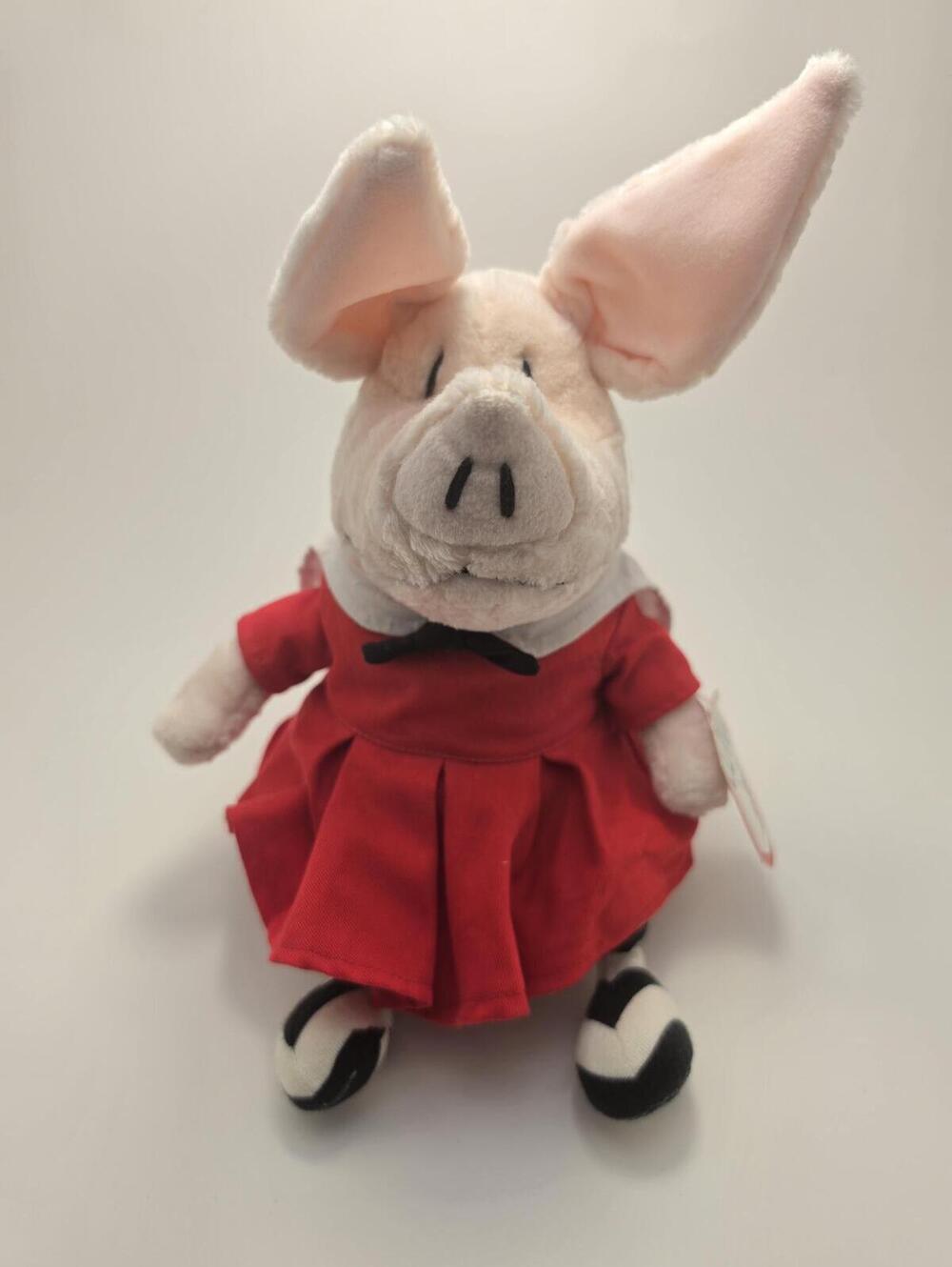 Vintage GUND "Olivia" the Pig Red Dress Sing Character! (12 inch) New with Tags